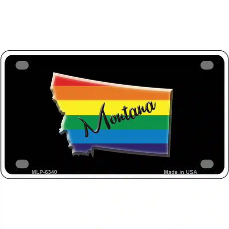 Montana Rainbow Metal Novelty License Plate 4" x 2.2" (MLP)