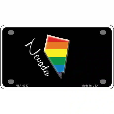 Nevada Rainbow Metal Novelty License Plate 4" x 2.2" (MLP)