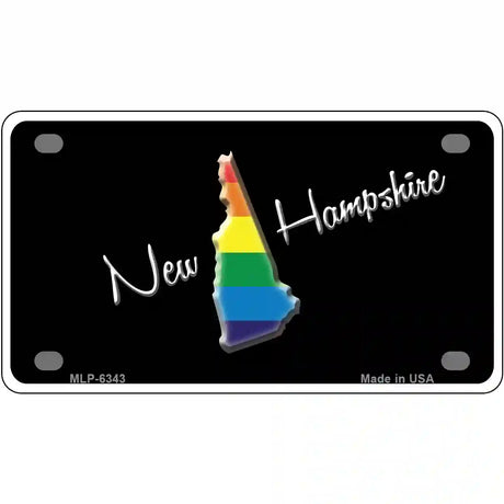 New Hampshire Rainbow Metal Novelty License Plate 4" x 2.2" (MLP)