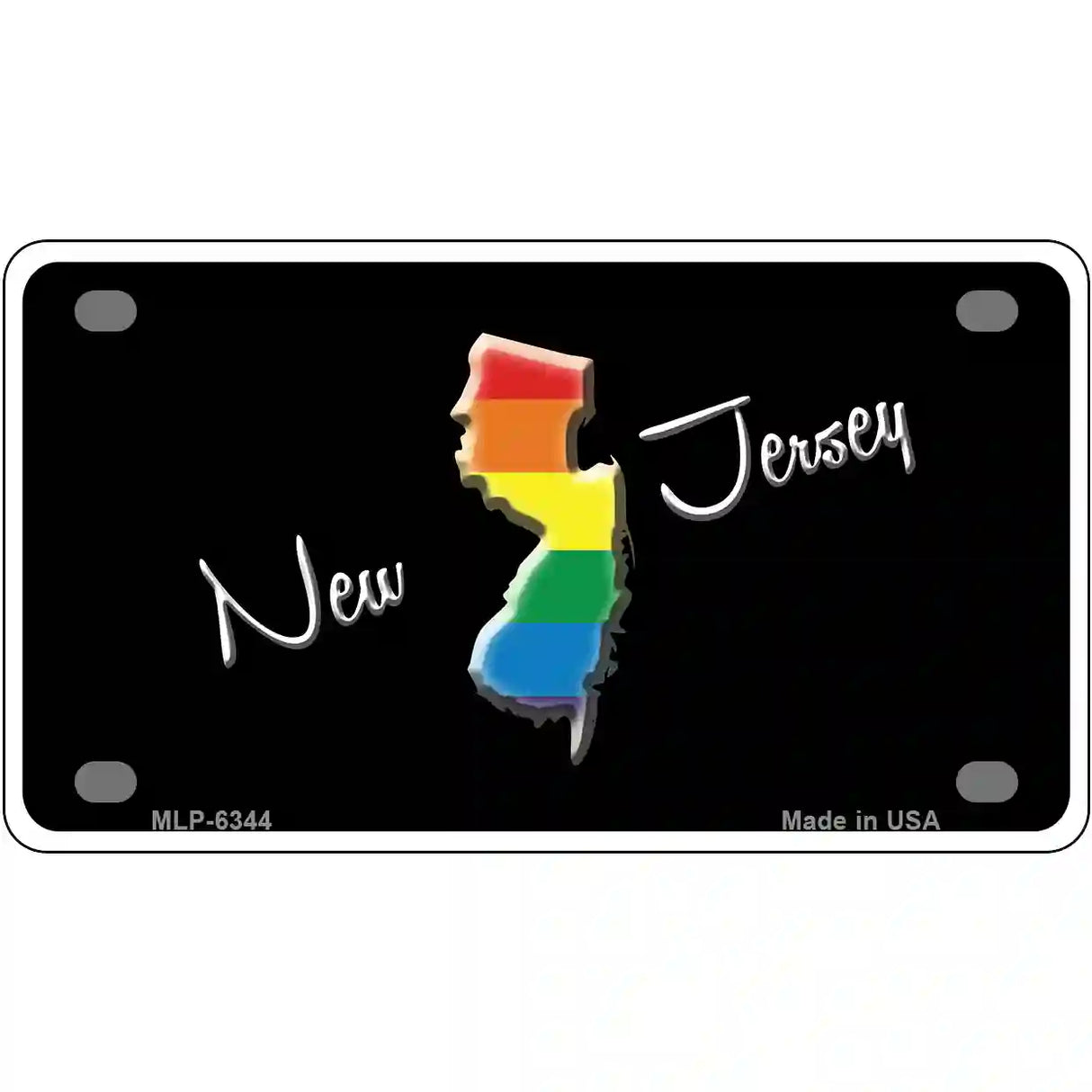 New Jersey Rainbow Metal Novelty License Plate 4" x 2.2" (MLP)