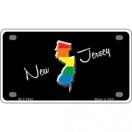 New Jersey Rainbow Metal Novelty License Plate 4" x 2.2" (MLP)