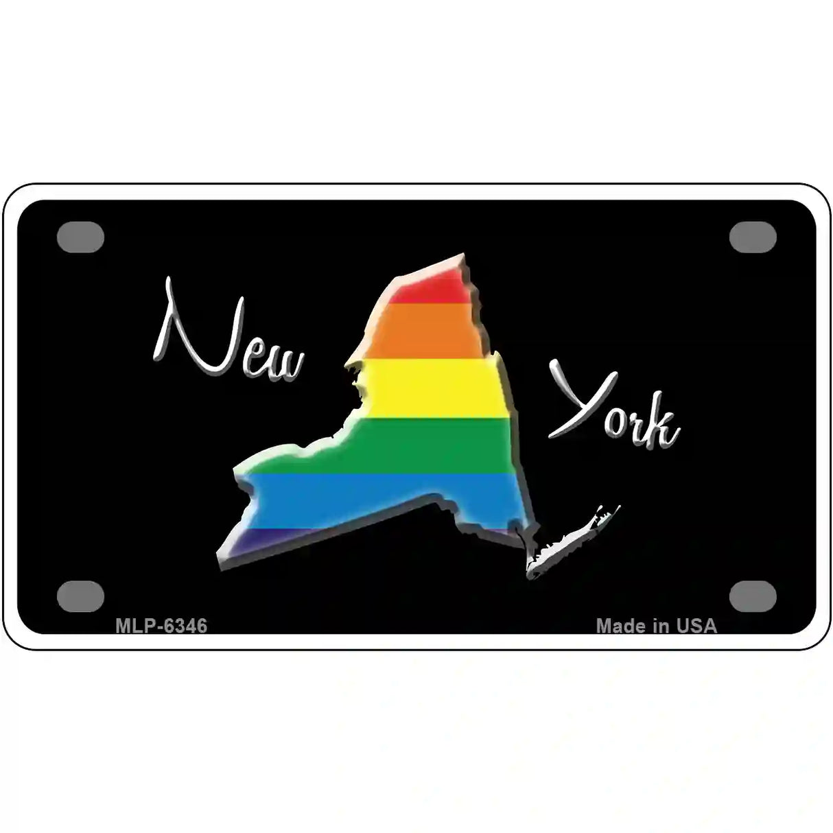 New York Rainbow Metal Novelty License Plate 4" x 2.2" (MLP)