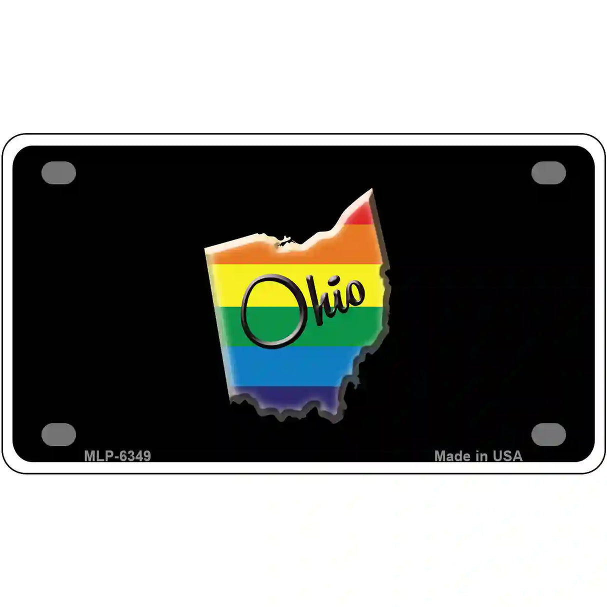 Ohio Rainbow Metal Novelty License Plate 4" x 2.2" (MLP)