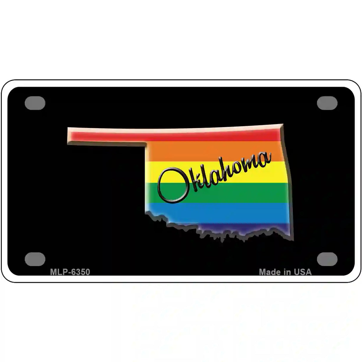 Oklahoma Rainbow Metal Novelty License Plate 4" x 2.2" (MLP)