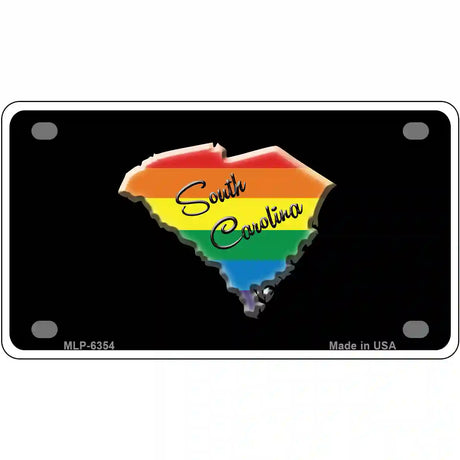 South Carolina Rainbow Metal Novelty License Plate 4" x 2.2" (MLP)