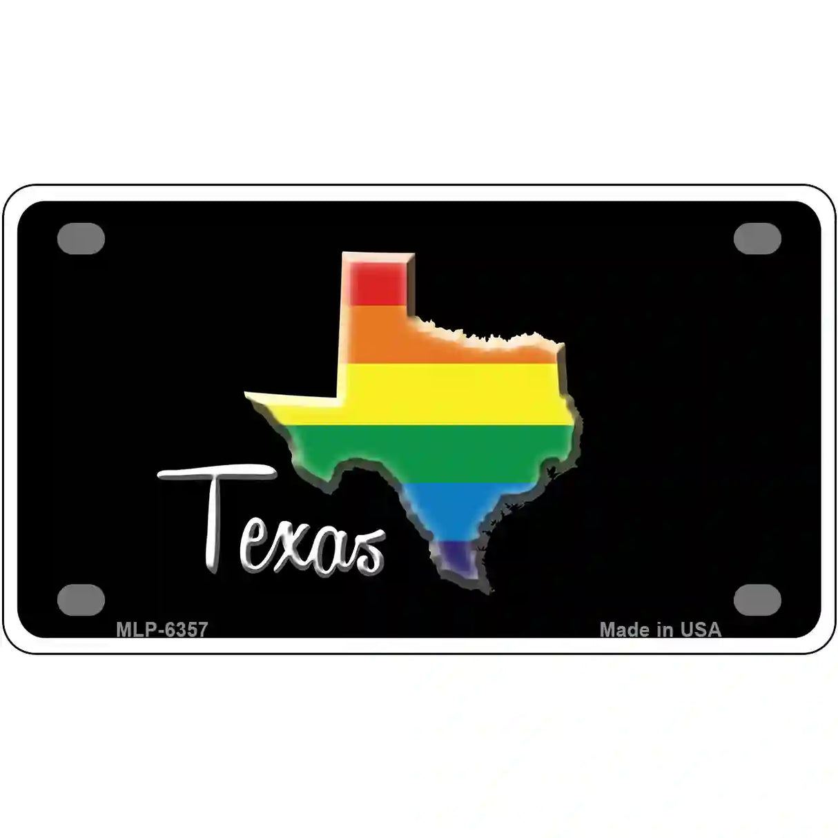 Texas Rainbow Metal Novelty License Plate 4" x 2.2" (MLP)