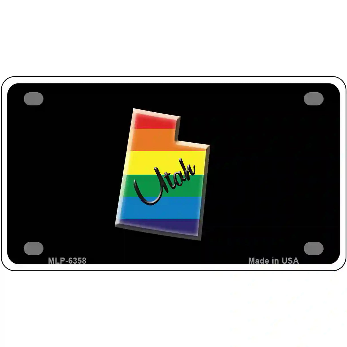 Utah Rainbow Metal Novelty License Plate 4" x 2.2" (MLP)