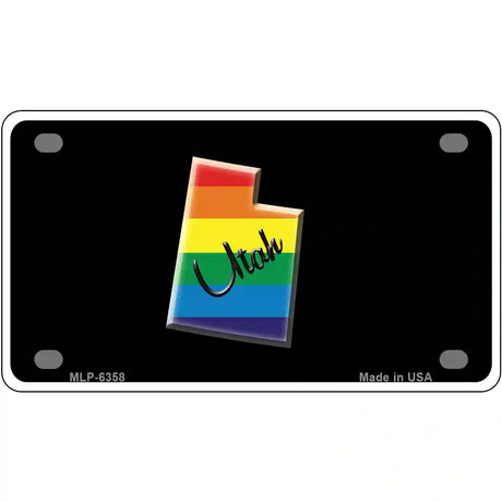 Utah Rainbow Metal Novelty License Plate 4" x 2.2" (MLP)