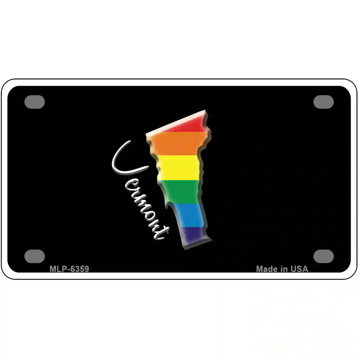 Vermont Rainbow Metal Novelty License Plate 4" x 2.2" (MLP)