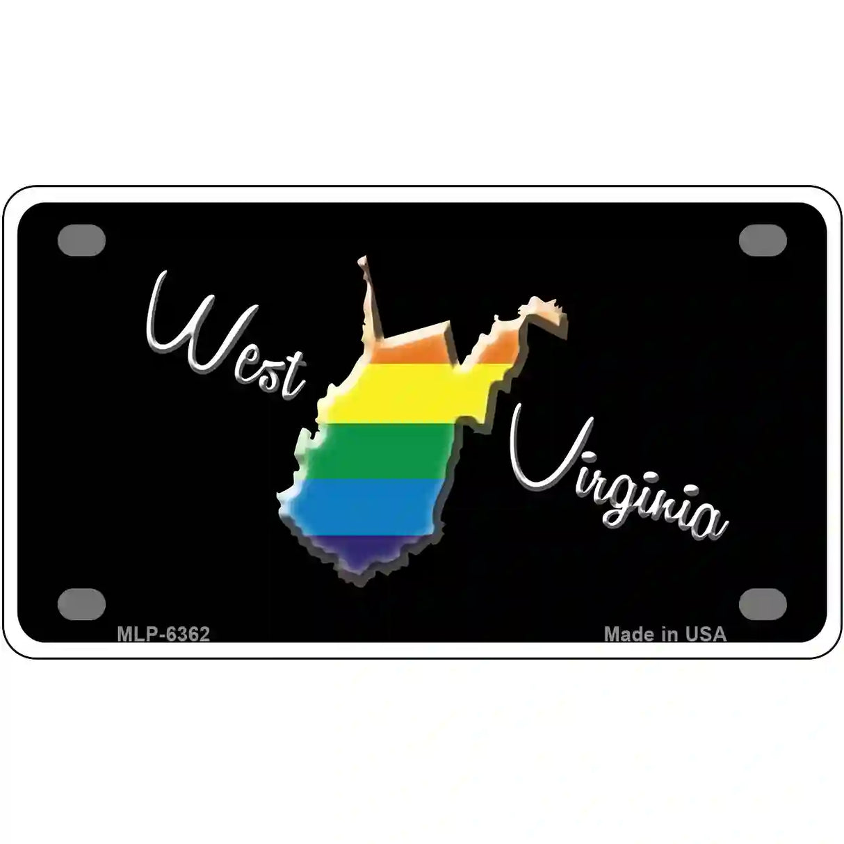 West Virginia Rainbow Metal Novelty License Plate 4" x 2.2" (MLP)