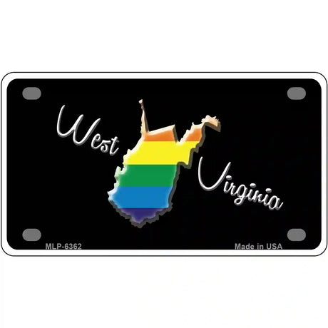 West Virginia Rainbow Metal Novelty License Plate 4" x 2.2" (MLP)