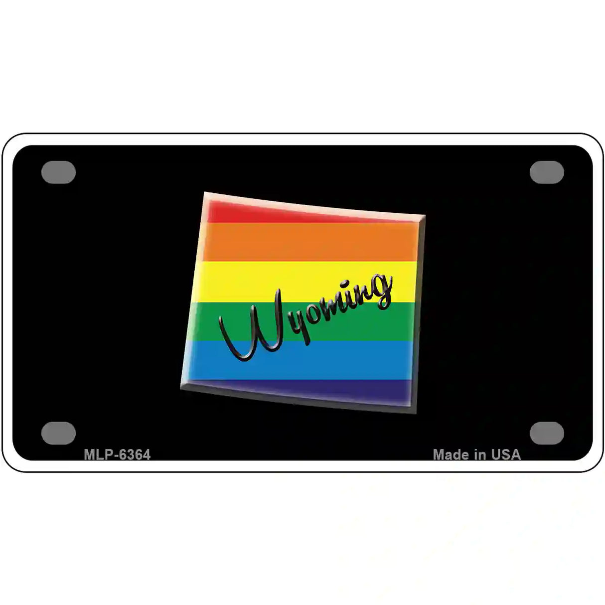 Wyoming Rainbow Metal Novelty License Plate 4" x 2.2" (MLP)