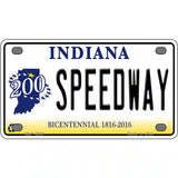 Speedway Indiana Novelty Metal License Plate 4" x 2.2" (MLP)