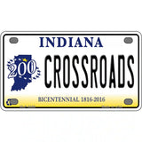 Crossroads Indiana Novelty Metal License Plate 4" x 2.2" (MLP)