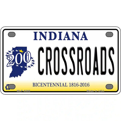 Crossroads Indiana Novelty Metal License Plate 4" x 2.2" (MLP)