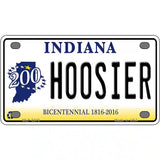 Hoosier Indiana Novelty Metal License Plate 4" x 2.2" (MLP)