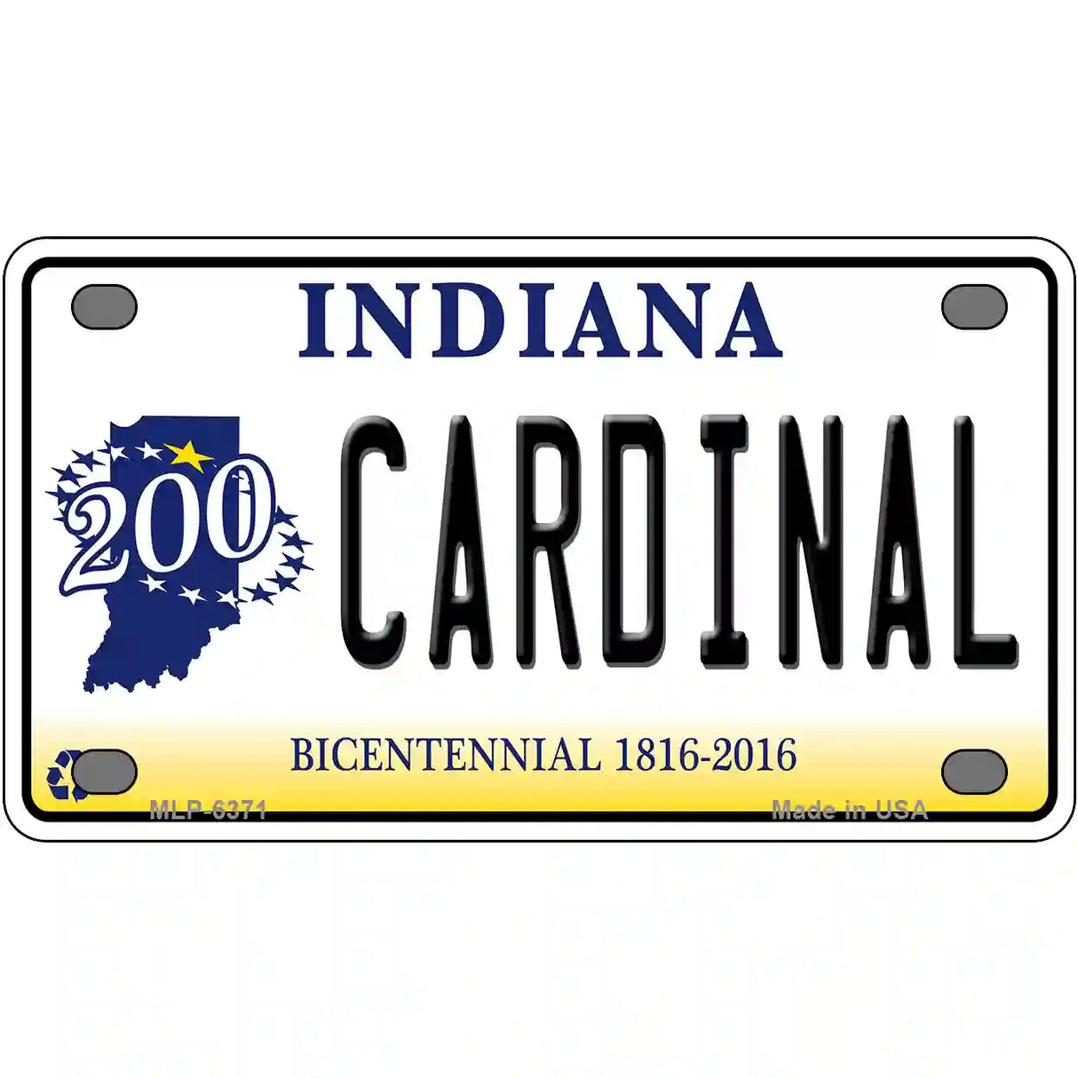 Cardinal Indiana Novelty Metal License Plate 4" x 2.2" (MLP)