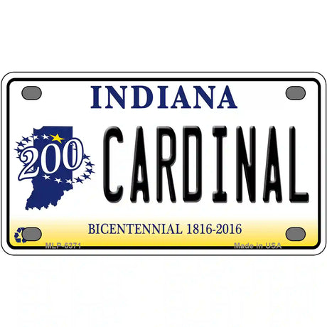 Cardinal Indiana Novelty Metal License Plate 4" x 2.2" (MLP)