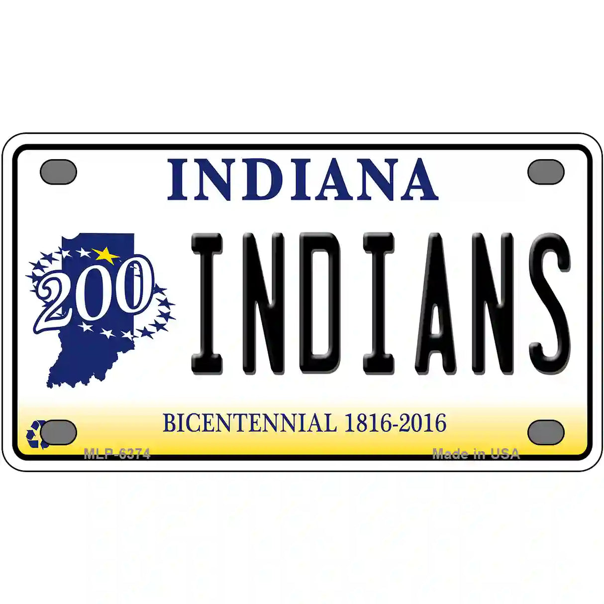 Indians Indiana Novelty Metal License Plate 4" x 2.2" (MLP)