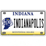 Indianapolis Indiana Novelty Metal License Plate 4" x 2.2" (MLP)