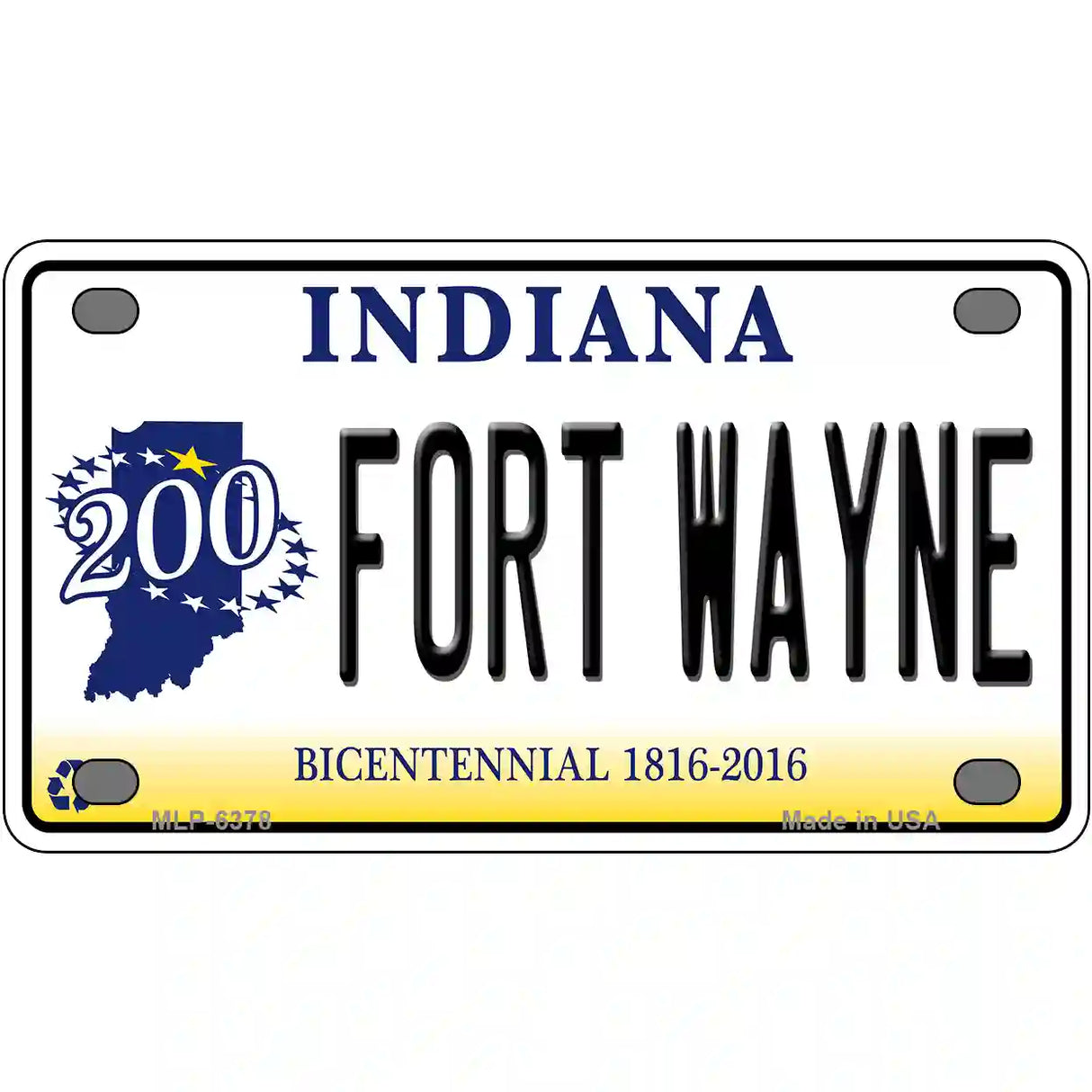 Fort Wayne Indiana Novelty Metal License Plate 4" x 2.2" (MLP)