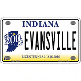 Evansville Indiana Novelty Metal License Plate 4" x 2.2" (MLP)