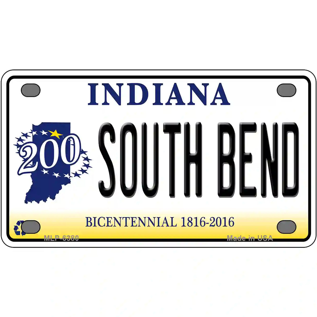 South Bend Indiana Novelty Metal License Plate 4" x 2.2" (MLP)