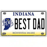 Best Dad Indiana Novelty Metal License Plate 4" x 2.2" (MLP)