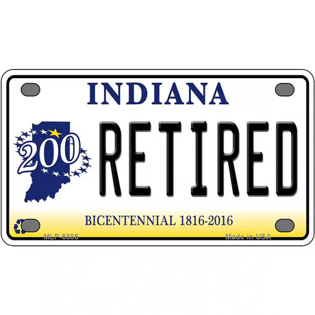 Retired Indiana Novelty Metal License Plate 4" x 2.2" (MLP)