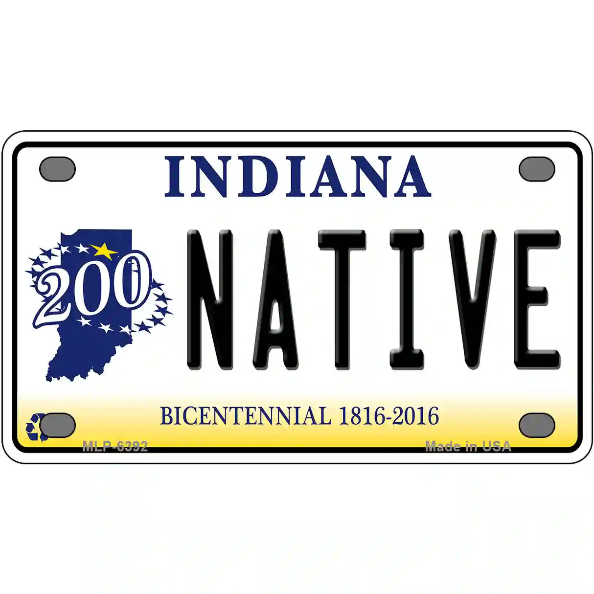 Native Indiana Novelty Metal License Plate 4" x 2.2" (MLP)