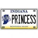 Princess Indiana Novelty Metal License Plate 4" x 2.2" (MLP)