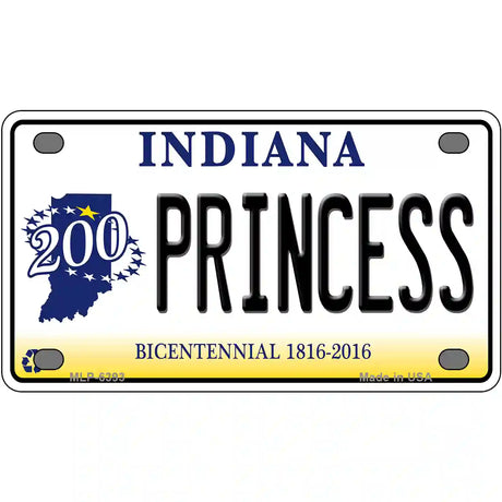 Princess Indiana Novelty Metal License Plate 4" x 2.2" (MLP)