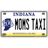 Moms Taxi Indiana Novelty Metal License Plate 4" x 2.2" (MLP)