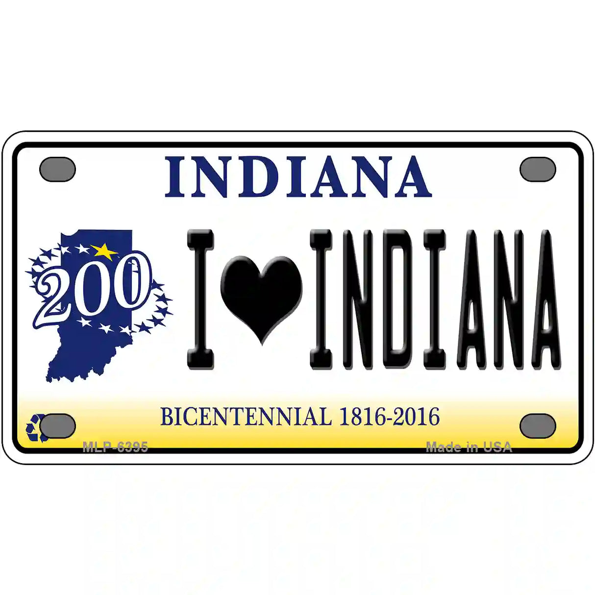 I Love Indiana Novelty Metal License Plate 4" x 2.2" (MLP)