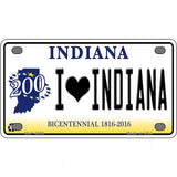 I Love Indiana Novelty Metal License Plate 4" x 2.2" (MLP)