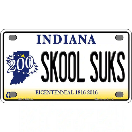 Skook Suks Indiana Novelty Metal License Plate 4" x 2.2" (MLP)