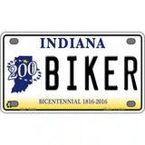 Biker Indiana Novelty Metal License Plate 4" x 2.2" (MLP)