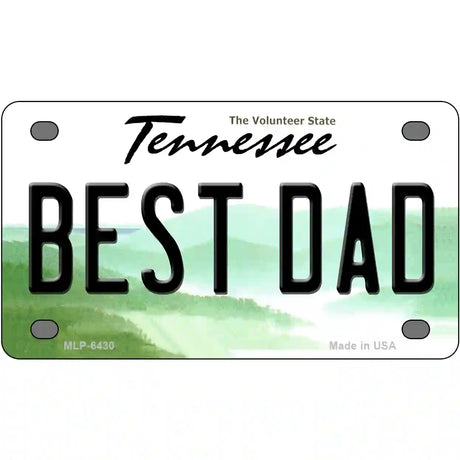 Best Dad Tennessee Novelty Metal License Plate 4" x 2.2" (MLP)