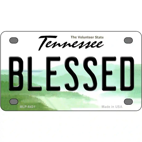 Blessed Tennessee Novelty Metal License Plate 4" x 2.2" (MLP)