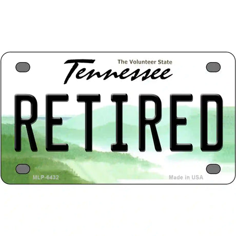 Retired Tennessee Novelty Metal License Plate 4" x 2.2" (MLP)