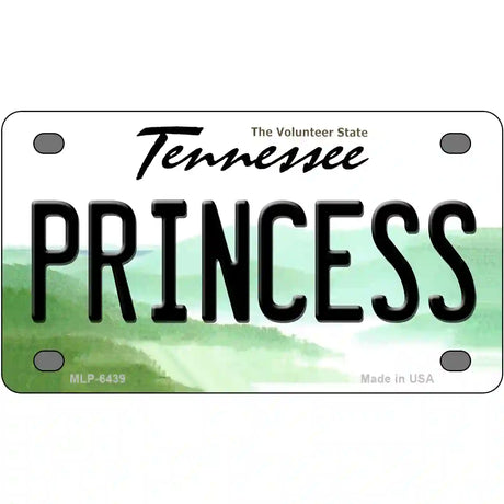 Princess Tennessee Novelty Metal License Plate 4" x 2.2" (MLP)