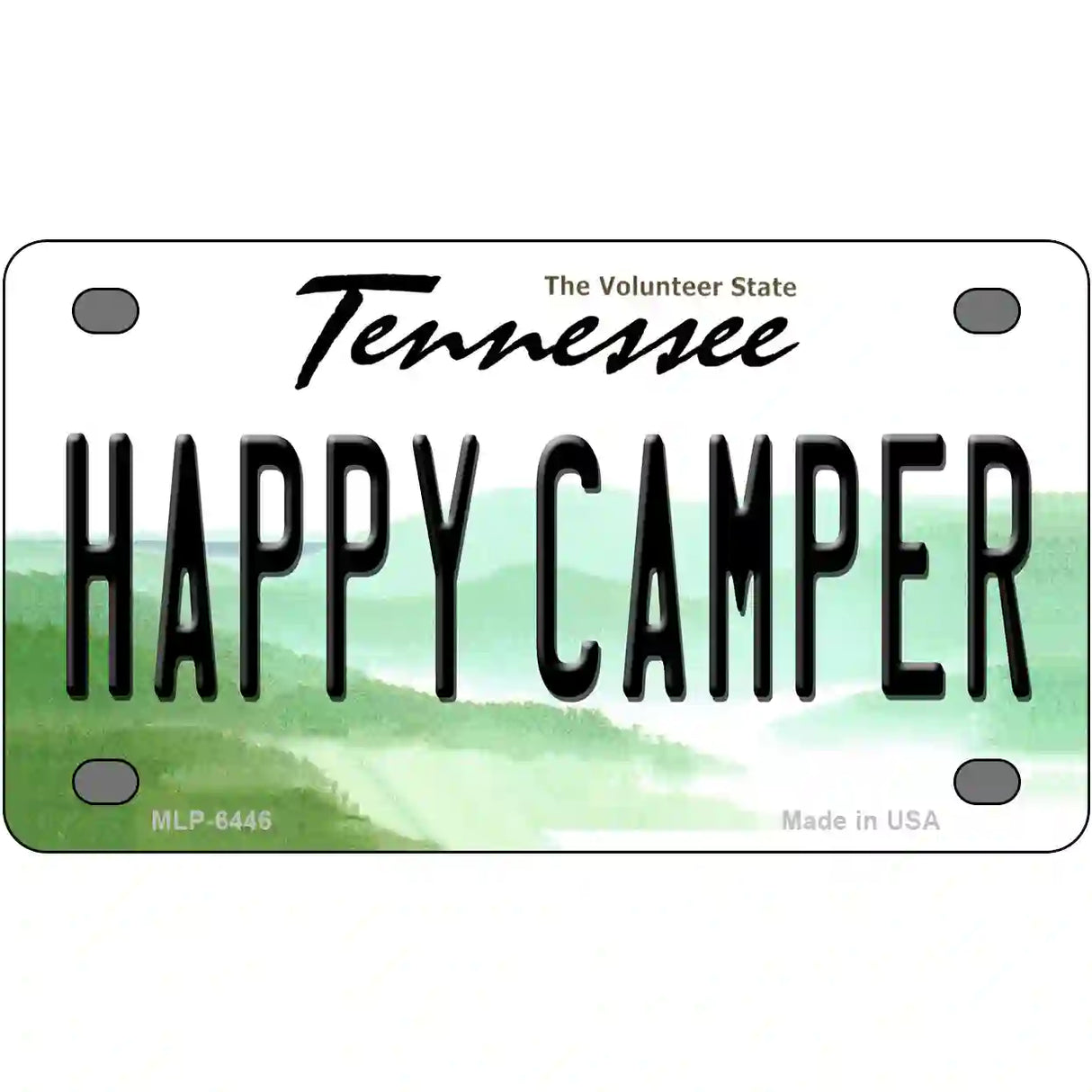 Happy Camper Tennessee Novelty Metal License Plate 4" x 2.2" (MLP)