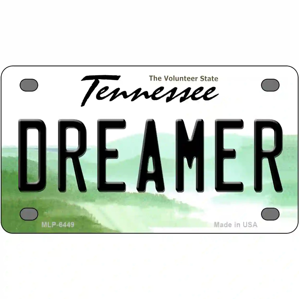 Dreamer Tennessee Novelty Metal License Plate 4" x 2.2" (MLP)