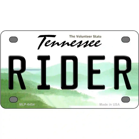 Rider Tennessee Novelty Metal License Plate 4" x 2.2" (MLP)