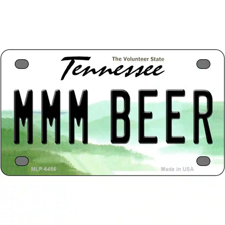 MMM Beer Tennessee Novelty Metal License Plate 4" x 2.2" (MLP)