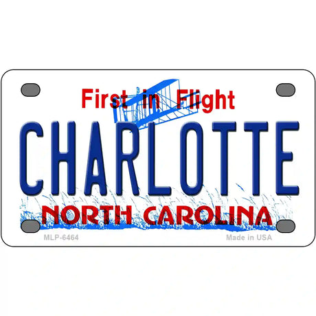 Charlotte North Carolina Novelty Metal License Plate 4" x 2.2" (MLP)