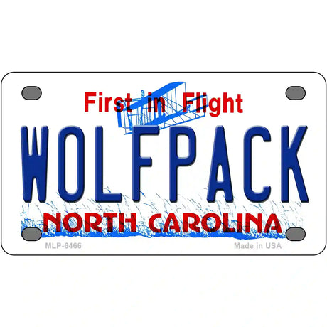 Wolfpack North Carolina Novelty Metal License Plate 4" x 2.2" (MLP)