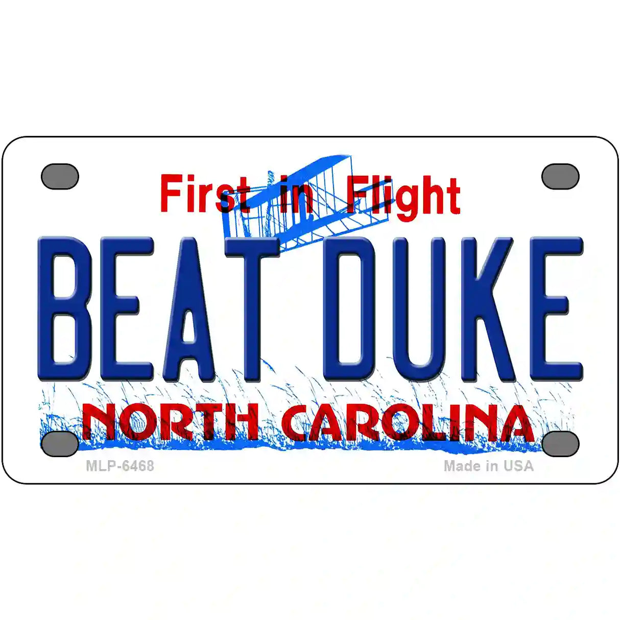 Beat Duke North Carolina Novelty Metal License Plate 4" x 2.2" (MLP)