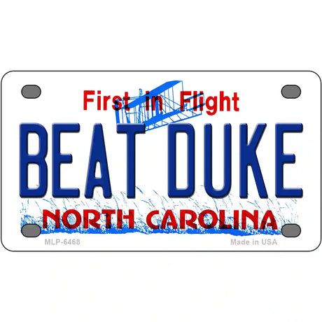 Beat Duke North Carolina Novelty Metal License Plate 4" x 2.2" (MLP)