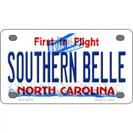 Southern Belle North Carolina Novelty Metal License Plate 4" x 2.2" (MLP)